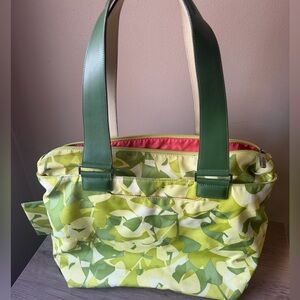 TUMI Patterned Tote Bag w/ Matching Zip Pouch – Excellent Condition